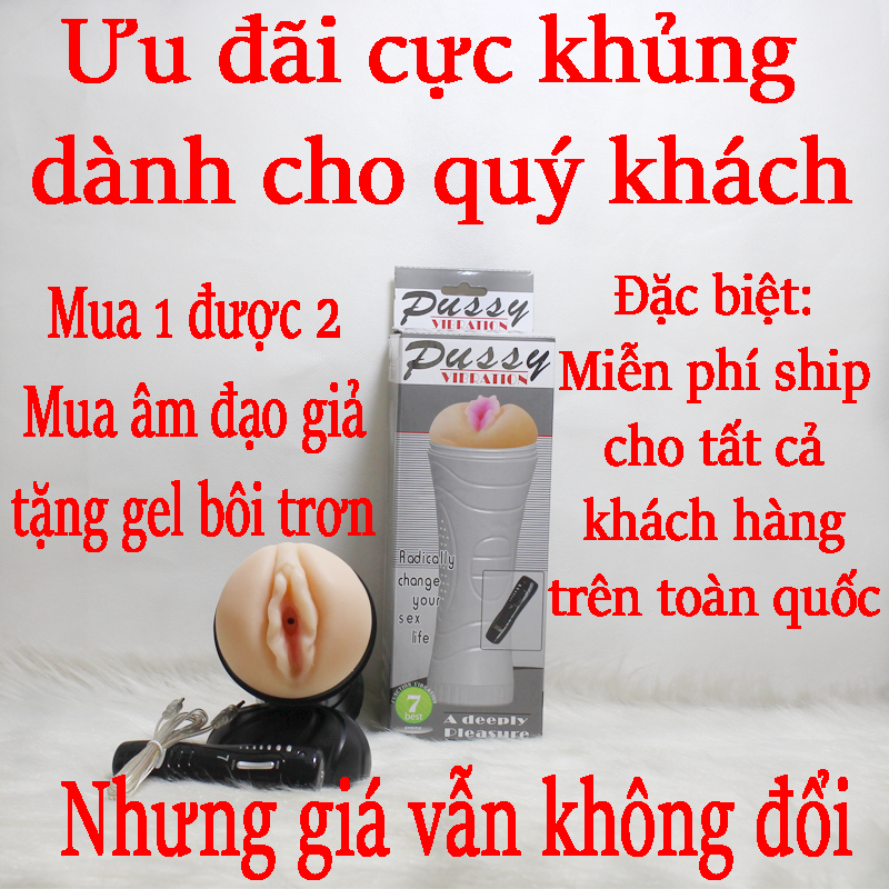 Âm đạo giả cầm tay đèn pin cao cấp rung 7 chế độ Pussy| Đồ chơi tình dục nam