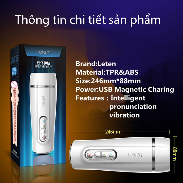 Âm đạo giả cao cấp tự động co bóp Leten 4D