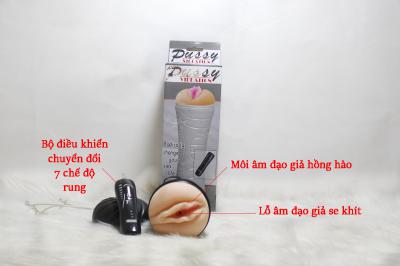Âm đạo giả cầm tay đèn pin cao cấp rung 7 chế độ Pussy| Đồ chơi tình dục nam