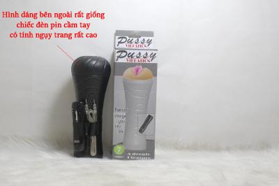 Âm đạo giả cầm tay đèn pin cao cấp rung 7 chế độ Pussy| Đồ chơi tình dục nam