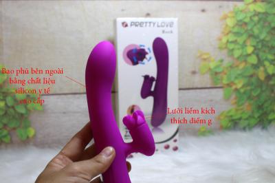 Dương vật giả đa năng kết hợp lưỡi liếm cao cấp Prettylove Buck| Dương vật giả